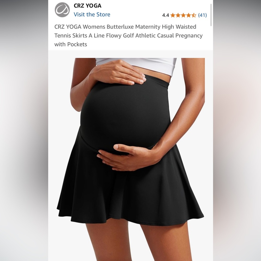 CRZ YOGA Black Maternity Skater Skirt